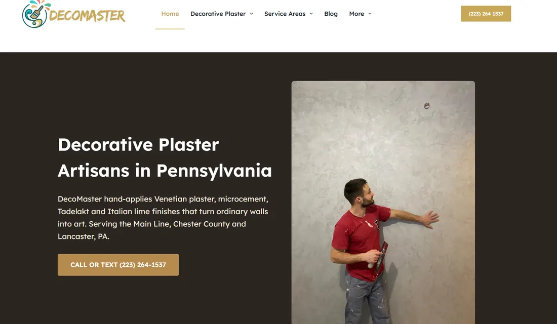 Screenshot of the DecoMaster website